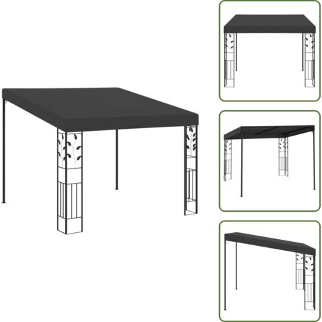 The Living Store Cenador con montaje en la pared antracita 3x3x2,5 m - Toldo para patio