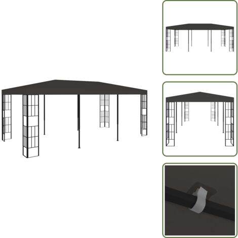 The Living Store Cenador gris antracita 3x6 m - Sombra