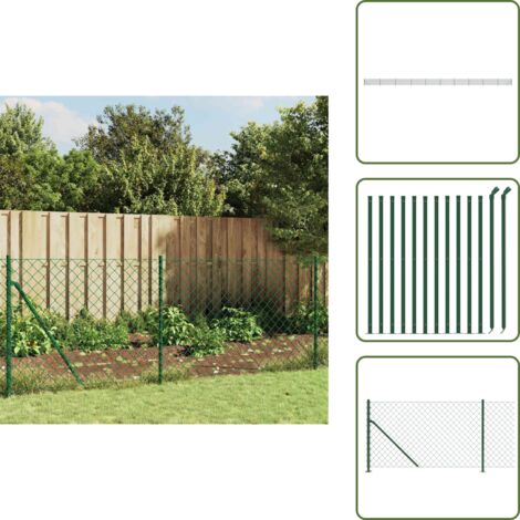 The Living Store Cerca de alambre con brida verde 1,1x25 m - Cerca verde