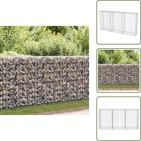 The Living Store Cesta de muro de gaviones acero galvanizado 200x30x100 cm - Gaviones