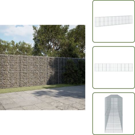 The Living Store Cesta gaviones con cubierta hierro galvanizado 1000x100x200 cm - Gaviones para jardín