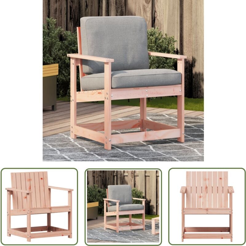 The Living Store - Chaise de jardin 62x56x77 cm bois massif de douglas - Chaise De Jardin - Mobilier De Jardin - Chaise Extérieure - Fauteuil De