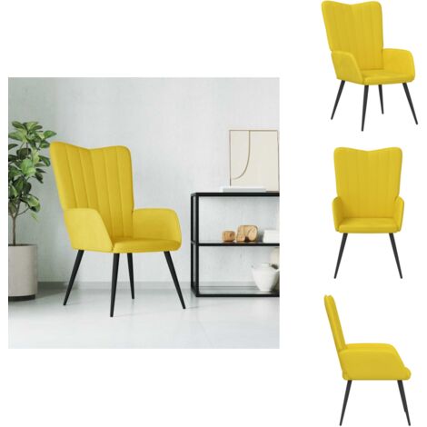 The Living Store Chaise de relaxation Jaune moutarde Velours - Confort