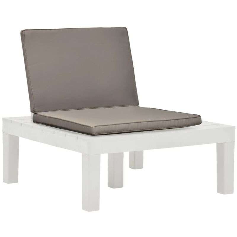 Chaise de salon de jardin avec coussin Plastique Blanc The Living Store Blanc