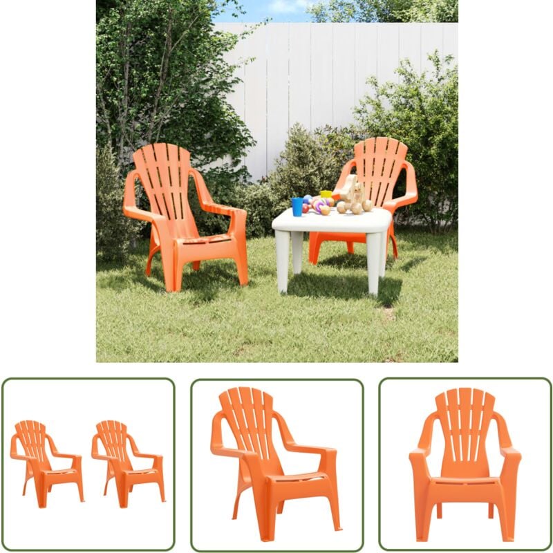 The Living Store - Chaises de jardin pour enfants lot de 2 orange 37x34x44 cm pp - Chaise Enfant - Chaise Jardin - Mobilier Enfant - Meubles