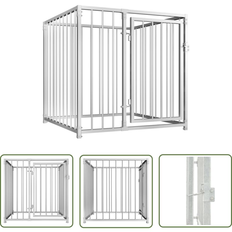 The Living Store - Chenil d'extérieur pour chiens 100 x 100 x 100 cm - Niche Pour Chien - Chenil Extérieur - Abri Pour Chien - Espace De Jeux Pour