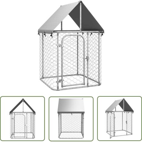 The Living Store Chenil extérieur avec toit 100x100x150 cm - Chenil Exterieur - Abri Chien - Niche Chien - Cage Chien - Chien Sécurisé