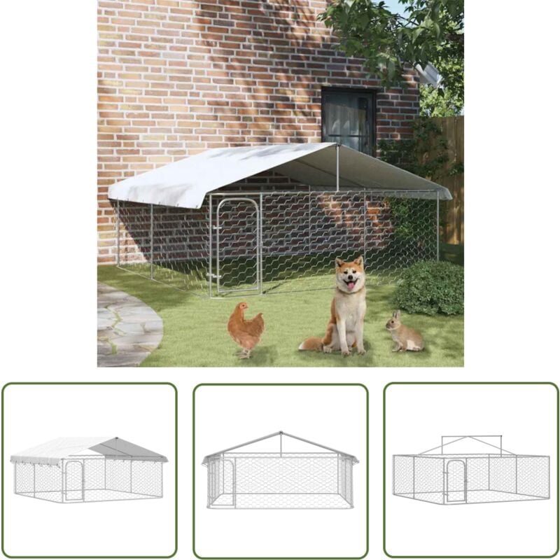 The Living Store - Chenil extérieur avec toit 300x300x150 cm - Niche Pour Chien - Chenil Exterieur - Abri Pour Chien - Refuge Pour Chien - Cage Pour