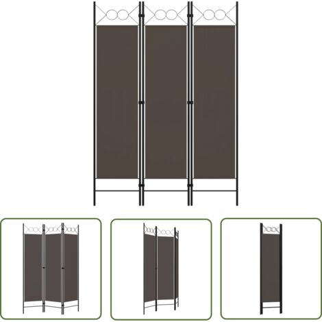 The Living Store Cloison de séparation 3 panneaux Anthracite 120x180 cm - Cloison De Séparation - Paravent - Séparateur De Pièce - Intimite - Decoration