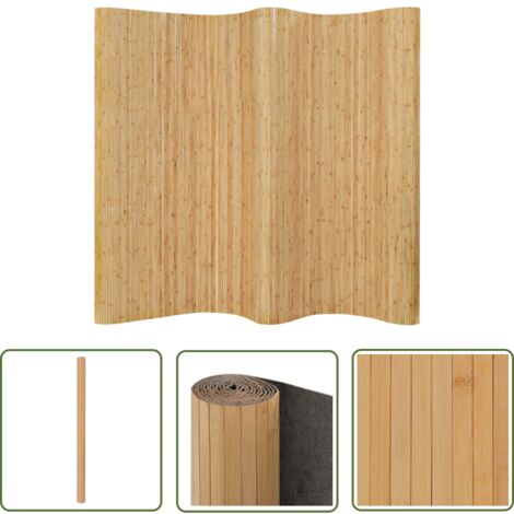The Living Store Cloison de séparation Bambou 250 x 165 cm Naturel - Cloison De Séparation - Séparateur De Pièce - Bamboo - Décoration D'intérieur - Intimité