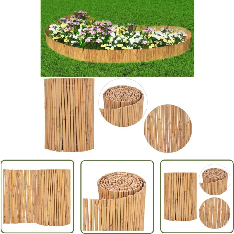 Clôture Bambou 500 x 30 cm - Clôture Bambou - Clôture Jardin - Clôture Naturelle - Panneau De Clôture - Décoration Jardin - The Living Store