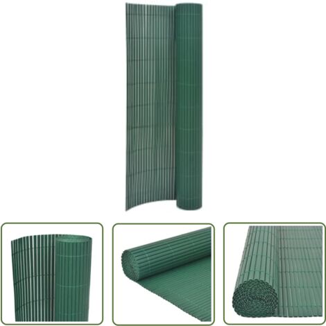 The Living Store Clôture de jardin double face 110x400 cm Vert - Clôture De Jardin - Clôture Pvc - Clôture Verte - Clôture Decorative - Barriere Jardin