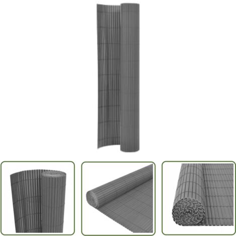 The Living Store Clôture de jardin double face 90x400 cm Gris - Clôture De Jardin - Clôture Pvc - Clôture Grillage - Clôture Decorative - Barriere Jardin