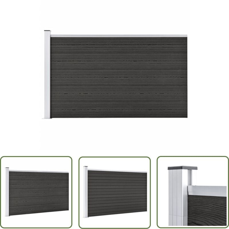 Clôture de jardin wpc 175x105 cm Gris - Clôture De Jardin - Clôture Résidentielle - Clôture wpc - Clôture Grise - Clôture Design - The Living Store
