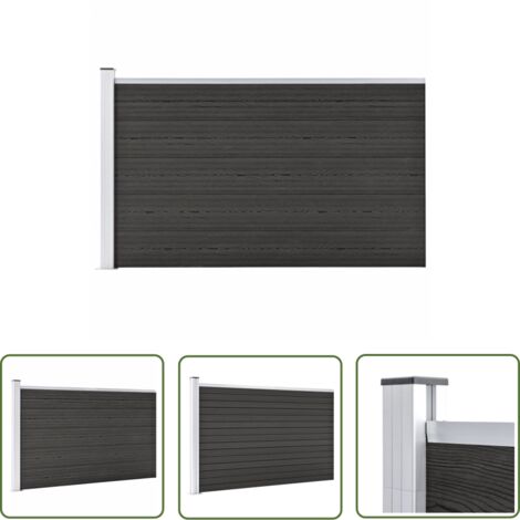 The Living Store Clôture de jardin WPC 175x105 cm Gris - Clôture De Jardin - Clôture Résidentielle - Clôture WPC - Clôture Grise - Clôture Design