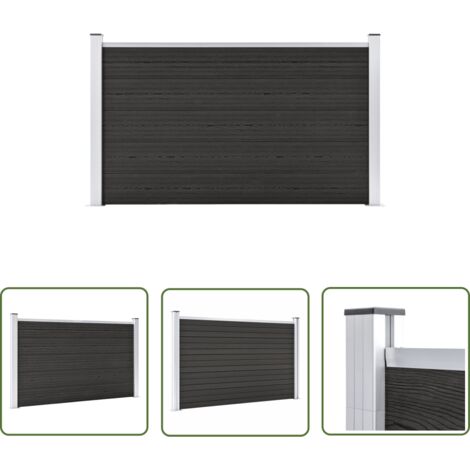 The Living Store Clôture de jardin WPC 180x105 cm Gris - Clôture Jardin - Clôture Wpc - Clôture Composite - Clôture Design - Clôture Moderne
