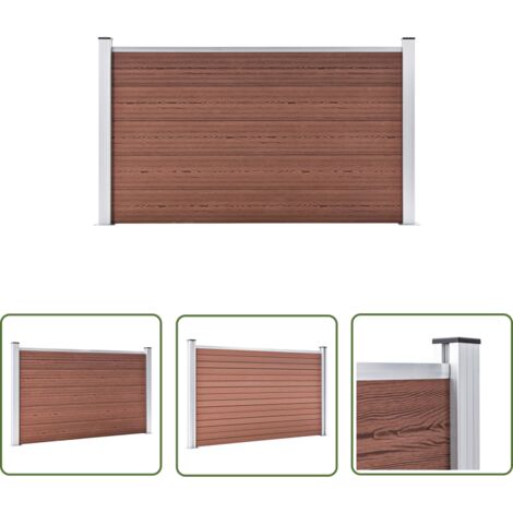 The Living Store Clôture de jardin WPC 180x105 cm Marron - Clôture Jardin - Clôture Wpc - Clôture Marron - Clôture Design - Clôture Moderne