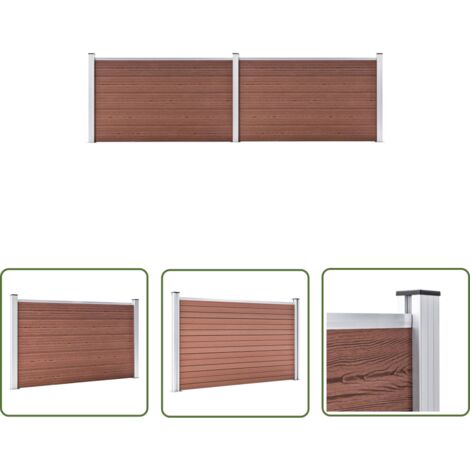 The Living Store Clôture de jardin WPC 353x106 cm marron - Clôture Jardin - Clôture Wpc - Clôture Design - Clôture Moderne - Clôture Esthétique