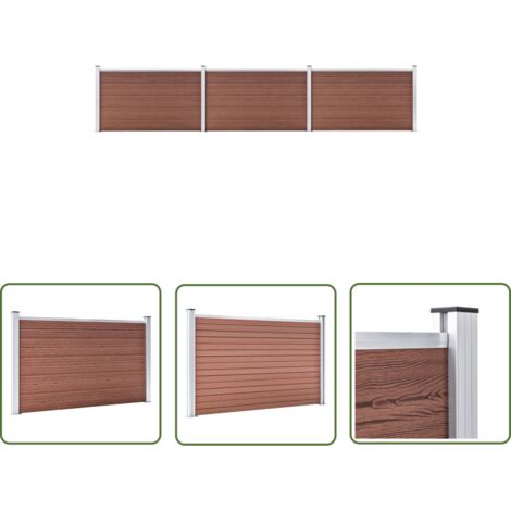 The Living Store Clôture de jardin WPC 526x106 cm Marron - Clôture Jardin - Clôture Wpc - Clôture Composite - Clôture Design - Clôture Moderne