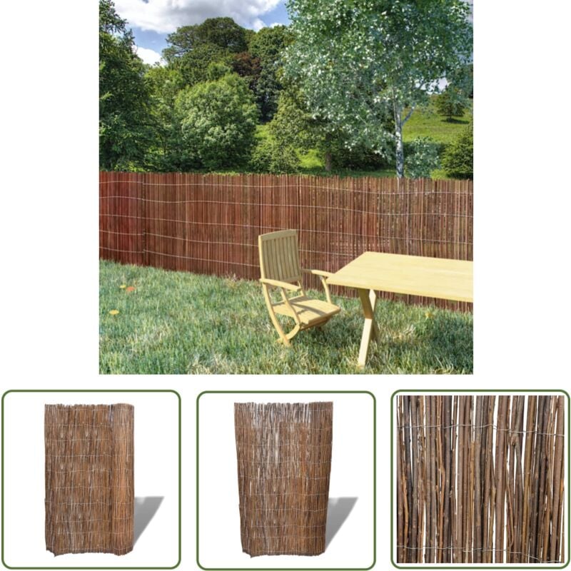 Clôture de saule 300x100 cm - Clôture Bois - Clôture Naturelle - Clôture Saule - Clôture Jardin - Décoration Jardin - The Living Store