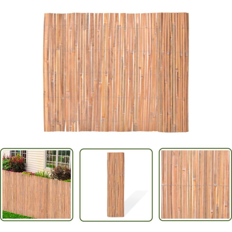 The Living Store Clôture en bambou 100 x 400 cm - Clôture En Bambou - Clôture Extérieur - Décoration Jardin - Écran Bambou - Panneau Clôture