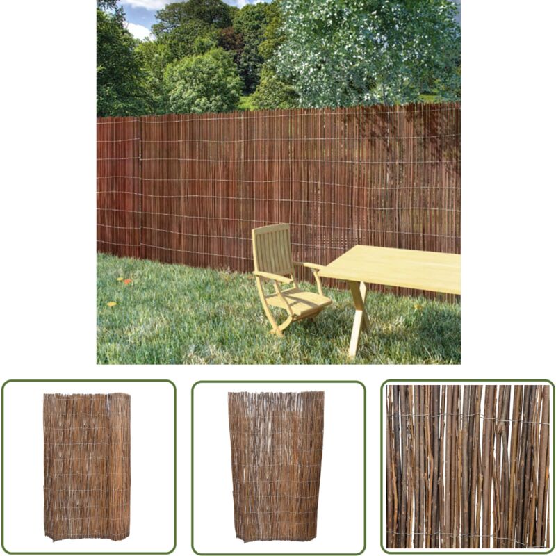 The Living Store - Clôture en saule 5x1 m - Clôture Bois - Clôture Saule - Clôture Jardin - Clôture Naturelle - Panneau Clôture