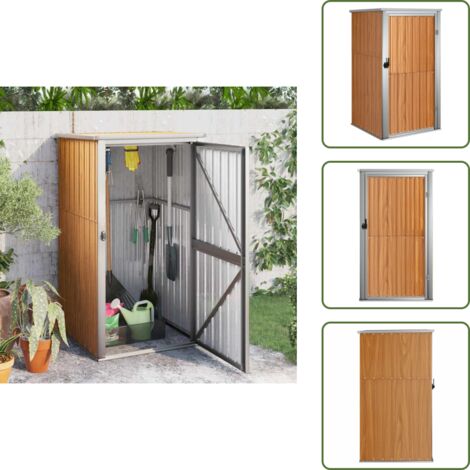 The Living Store Cobertizo de herramientas jardín acero galvanizado 88x89x161 cm - Almacenamiento de herramientas