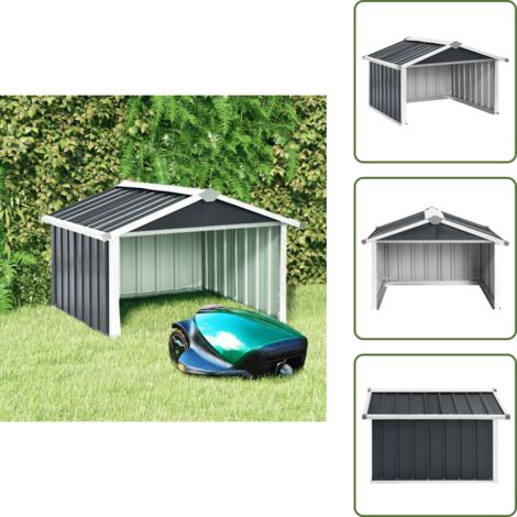 The Living Store Cobertizo para cortacésped acero galvanizado 92x97x63 cm - Cobertizo para jardinería