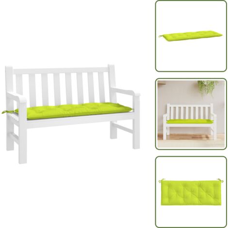 The Living Store Cojín de banco de jardín tela Oxford verde claro 120x50x7 cm - Cojín para exterior