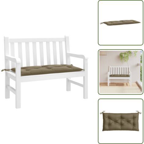 The Living Store Cojín para banco de jardín tela gris taupe melange 100x50x7 cm - Cojín exterior