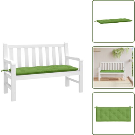 The Living Store Cojín para banco de jardín tela verde melange 120x50x7 cm - Cojín exterior