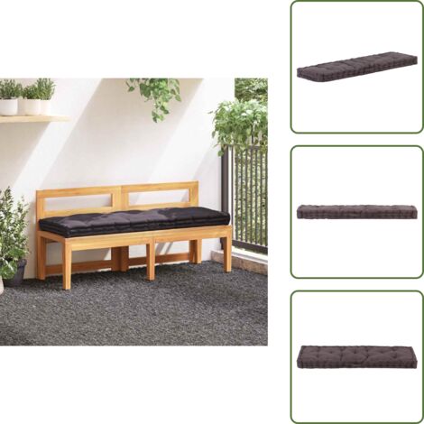 The Living Store Cojín para palés algodón gris antracita 120x40x7 cm - Cojín para jardín