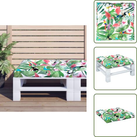 The Living Store Cojín para palés tela multicolor 70x70x12 cm - Cojín para patio