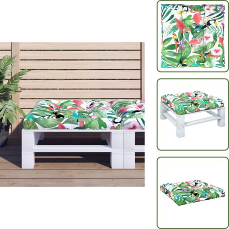 The Living Store Cojín para palés tela multicolor 80x80x12 cm - Cojín para patio