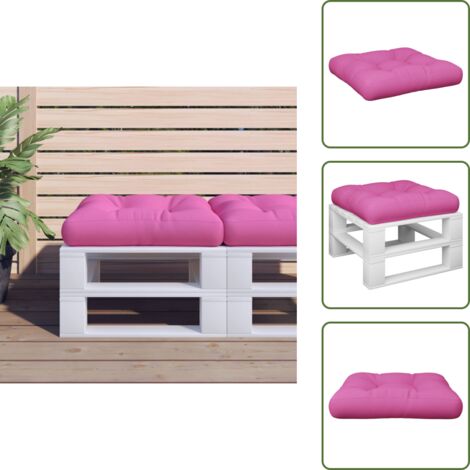 The Living Store Cojín para palés tela Oxford rosa 58x58x10 cm - Cojín de jardín