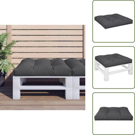 The Living Store Cojín para palets tela negro 80x80x12 cm - Cojín para jardín