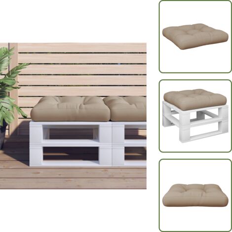 The Living Store Cojín para sofá de palets de tela gris taupé 60x60x12 cm - Cojín exterior