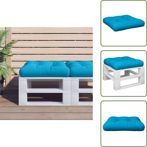 The Living Store Cojín para sofá de palets tela azul claro 58x58x10 cm - Cojín exterior