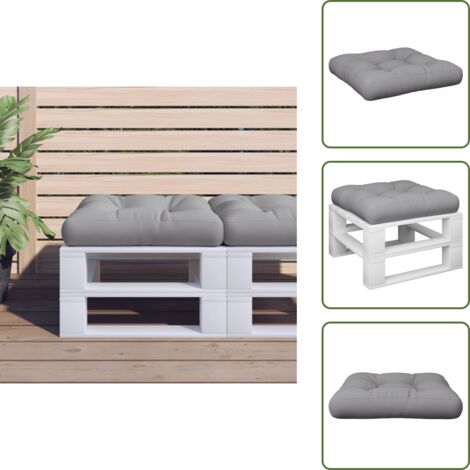 The Living Store Cojín para sofá de palets tela gris 58x58x10 cm - Cojín exterior