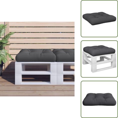 The Living Store Cojín para sofá de palets tela negro 58x58x10 cm - Cojín exterior