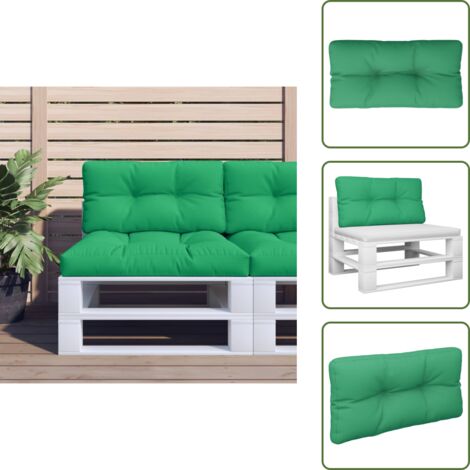 The Living Store Cojín para sofá de palets tela verde 80x40x12 cm - Cojín exterior