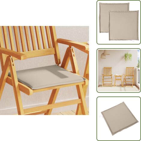 The Living Store Cojines de asiento de jardín cuadrados 2 uds taupe 45x45x2 cm - Cojines de asiento