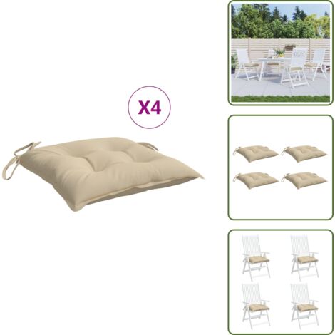 The Living Store Cojines de palets de jardín 4 uds tela Oxford beige 50x50x7 cm - Cojines para patio
