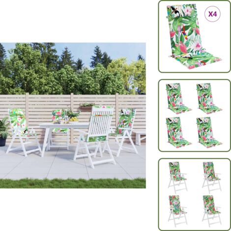 The Living Store Cojines de silla con respaldo alto 4 uds tela Oxford multicolor - Cojines de silla