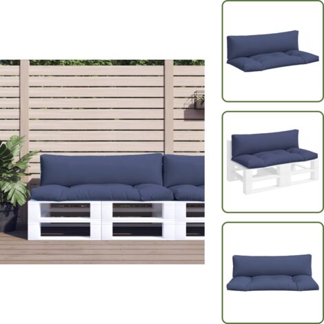 The Living Store Cojines para muebles de palets 2 uds tela Oxford azul marino - Cojines para jardín