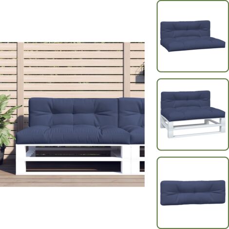 The Living Store Cojines para muebles de palets 2 unidades tela azul marino - Cojines para jardín