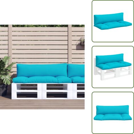 The Living Store Cojines para palés 2 unidades tela Oxford turquesa - Cojines para jardín