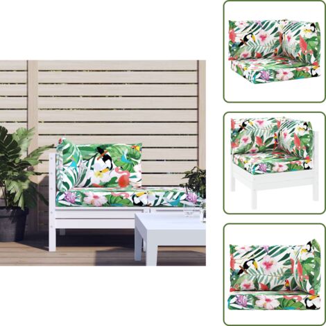 The Living Store Cojines para palés 3 piezas tela Oxford multicolor - Cojines para jardín