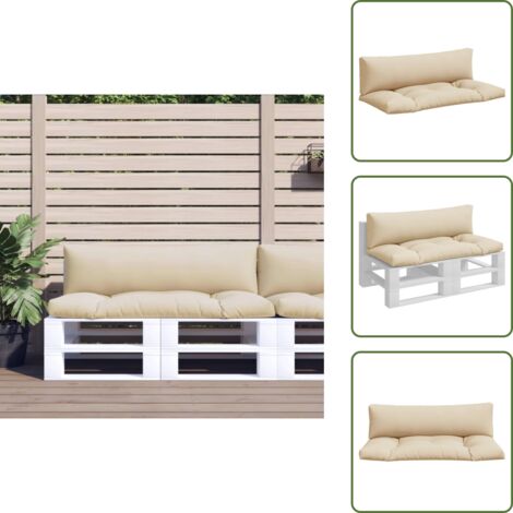 The Living Store Cojines para palets 2 unidades tela beige - Cojín para jardín