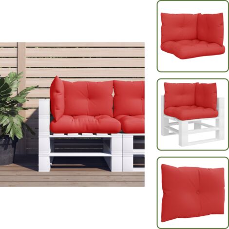 The Living Store Cojines para palets 3 unidades tela rojo - Cojines para patio